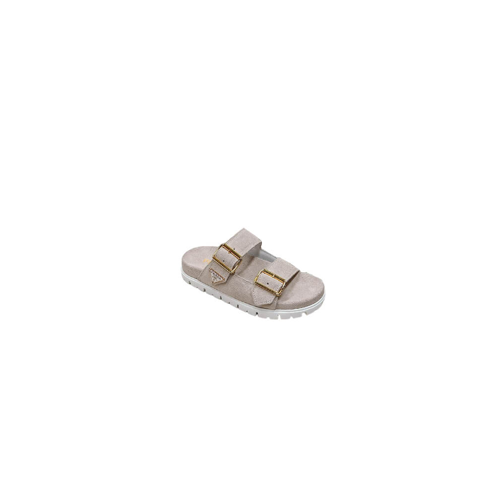 PRADA Suede strap slides