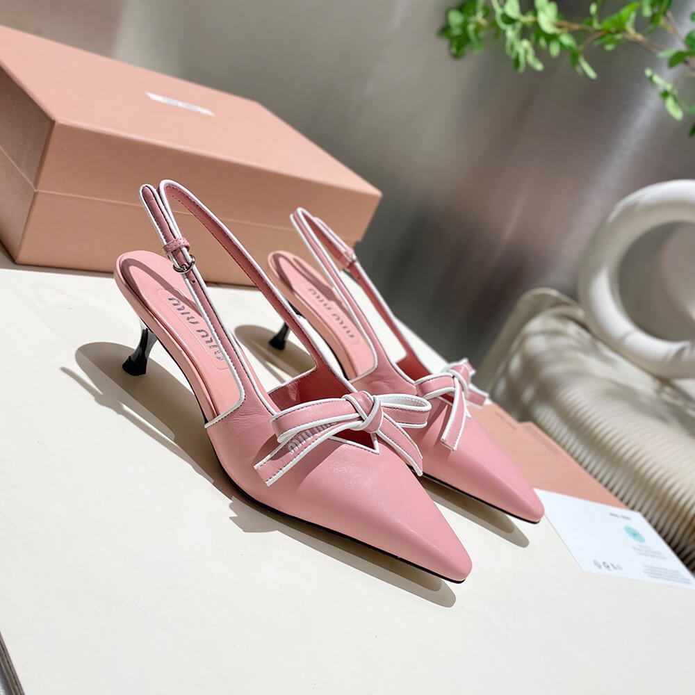 MiuMiu Nappa leather slingback pumps